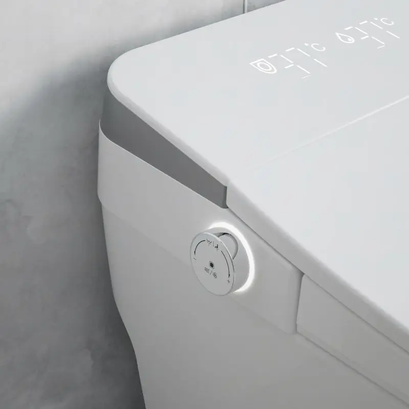 Automatic flushes smart toilet with ultra thin cover and HD LED screen electronic smart toilet