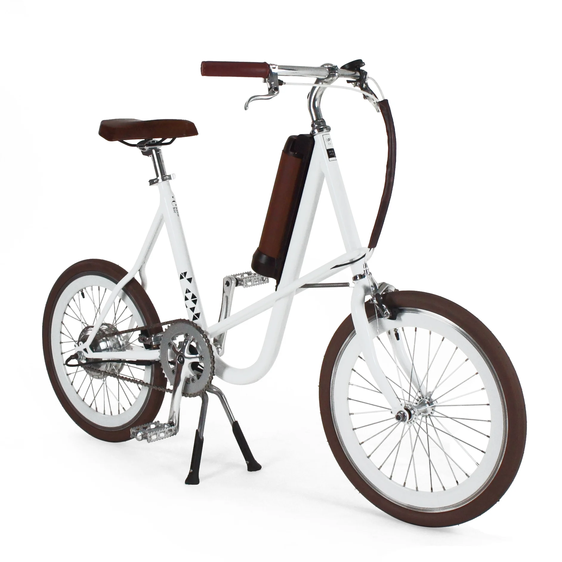 electric bicycle for commuting miniu classic white ebike single speed power assist  pedelec Made in Taiwan e-bike
