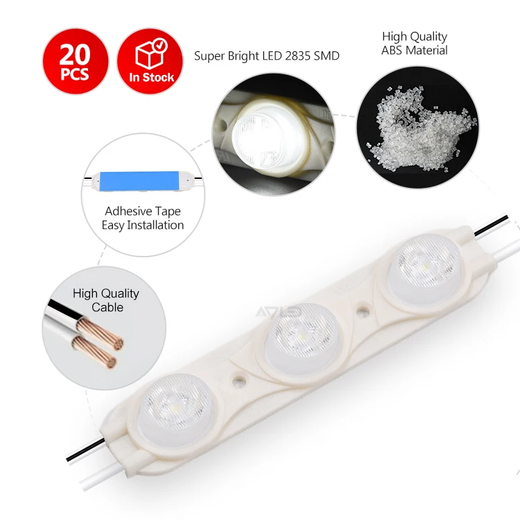 In Stock 24V 12v 6500k IP67 Waterproof 16*27 degree 3 point Edgelight outdoor 3w Side Emitter Led Module