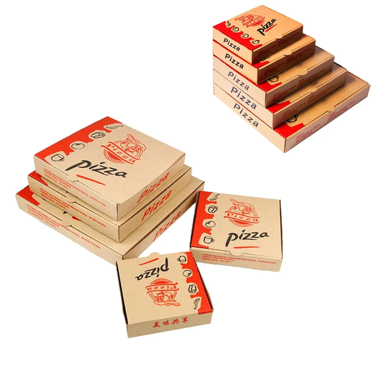 Eco-Friendly Customizable Shape Turkish Paper Pizza Boxes for Food Packaging in Industrial Use