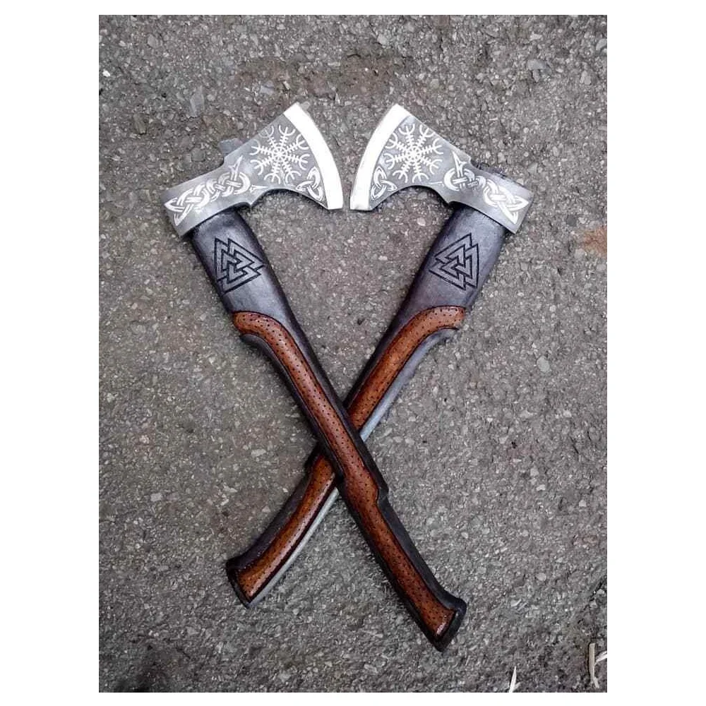 Portable Carbon Steel Camping Axe Camping Tool Multi Purpose Hatchet Wooden Handle With Protected Cover