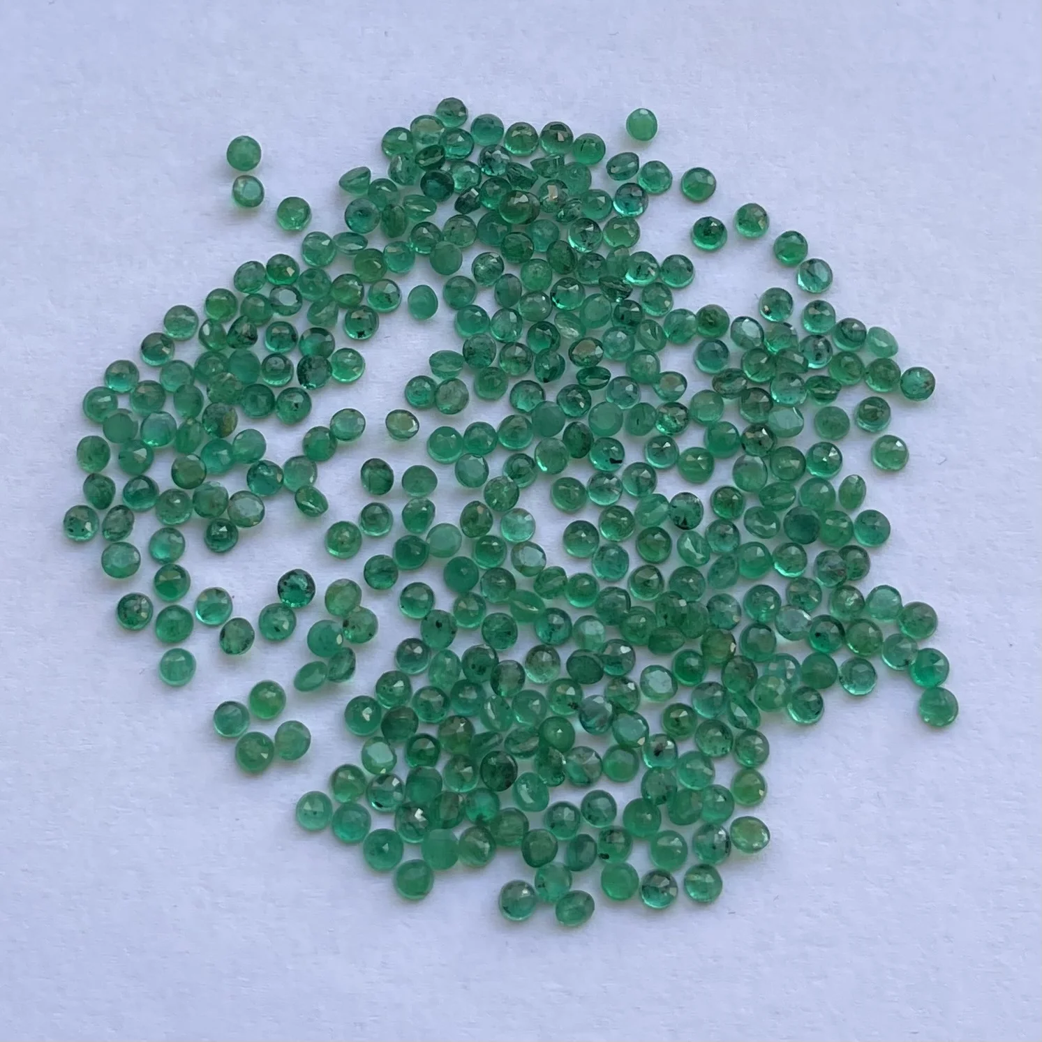 2mm 3mm 4mm Natural Precious Zambian Emerald Dark Green Faceted Round Cut Gemstone Wholesale Precious Stone Jewelry Small Size