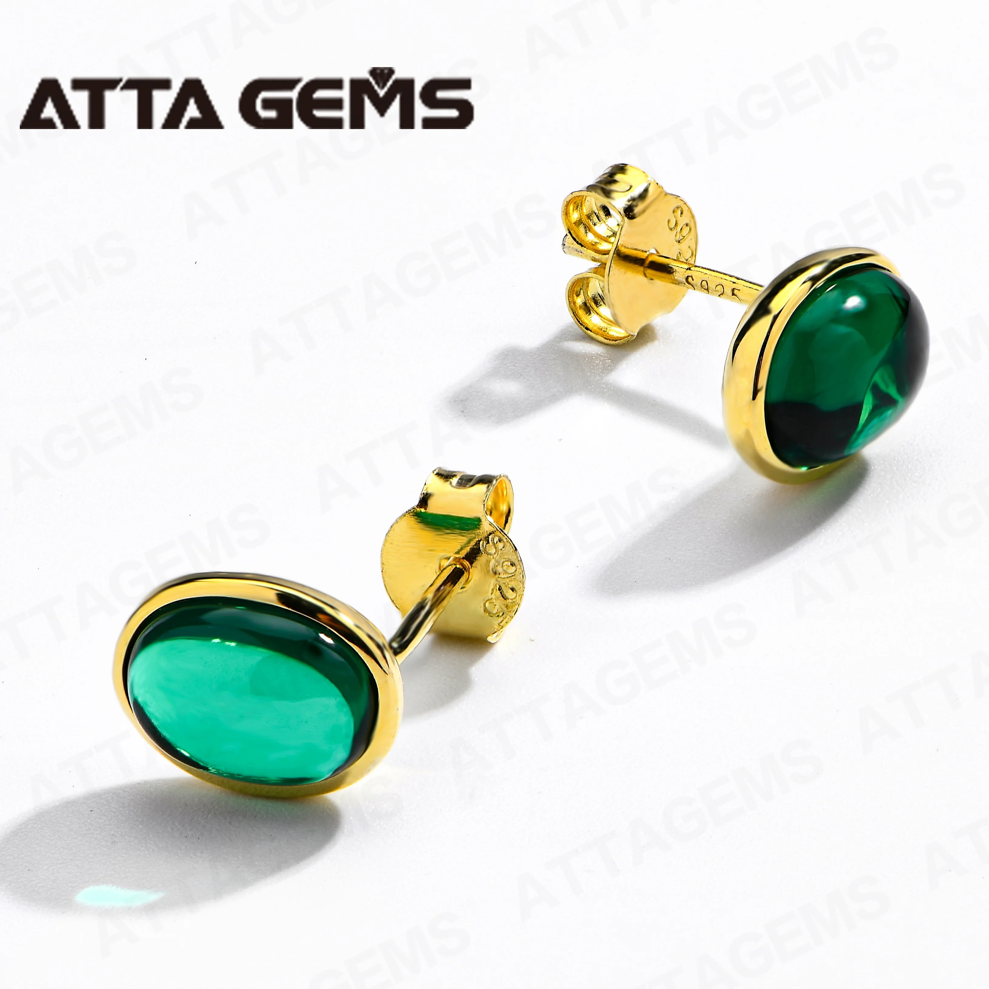 2024 ATTA Silver Luxury Emerald Moissanite Dainty Earrings Emerald Diamond Earrings Gemstone Earrings