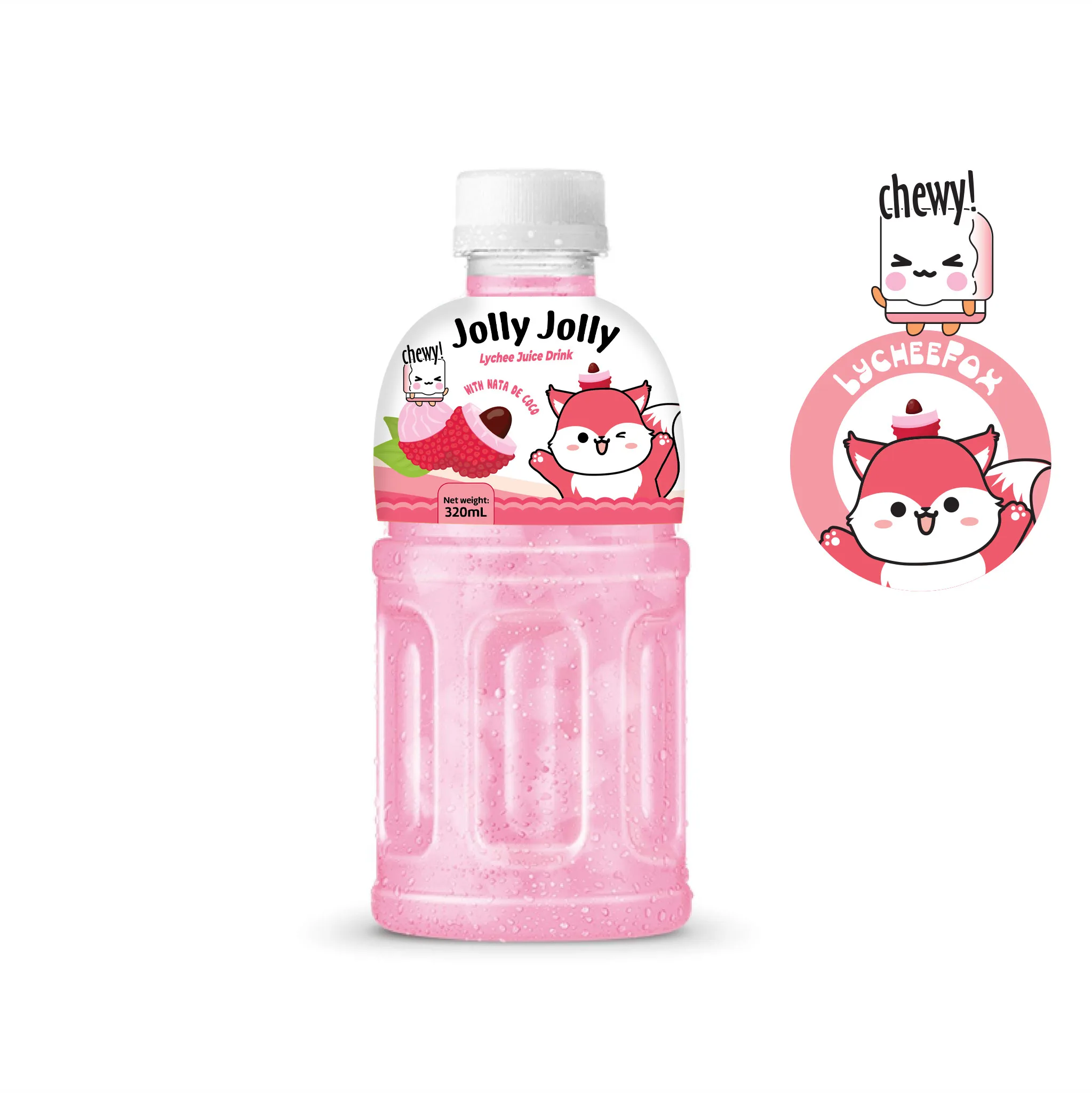 Оптовая продажа фруктовый сок с Nata De Coco бутылка 320 мл кокосовое желе Лучшая цена