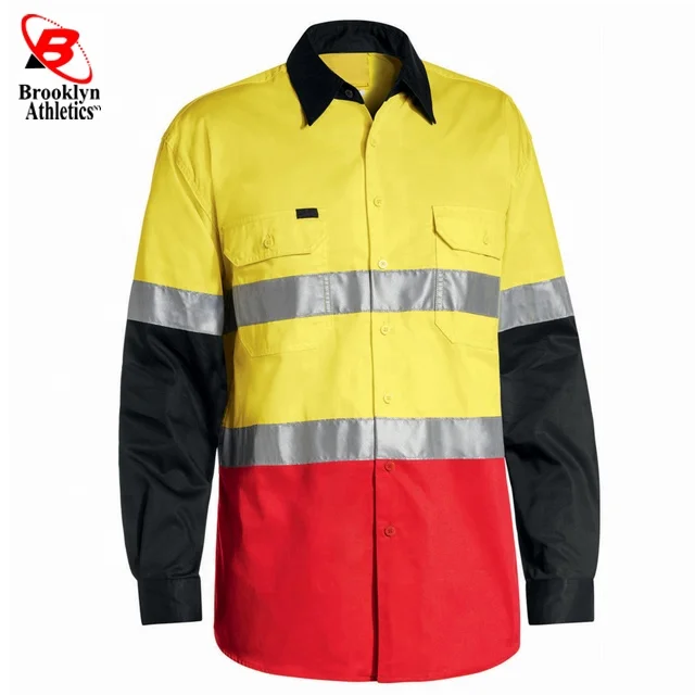 Hi Vis Reflective Safety Vest Safety Workwear Shirt Men Quick Dry Shirt For Men