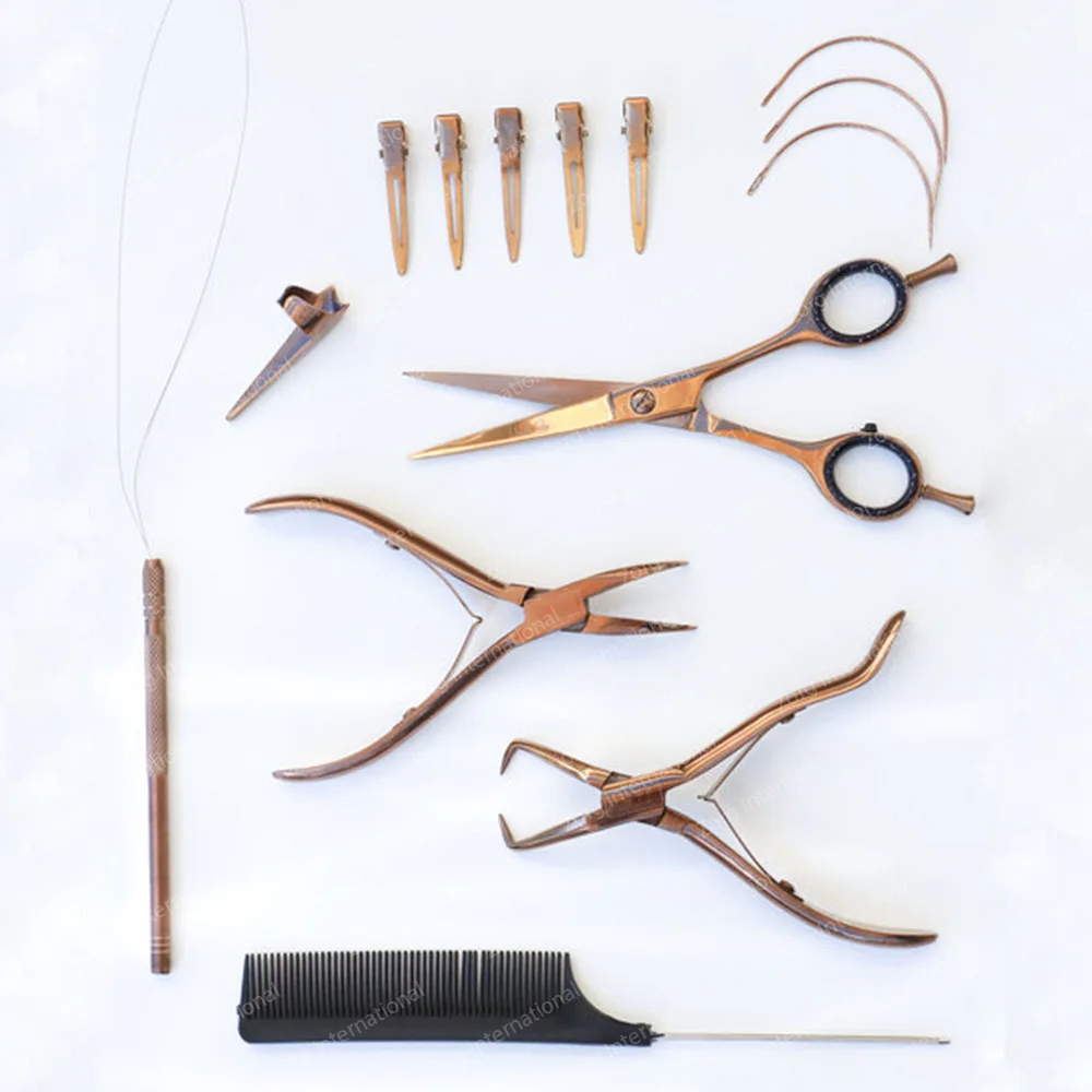Stainless Steel Gold Plated Tape in Hair Extension Tools Kit Zorg International Made Plier Points with Glue and Iron