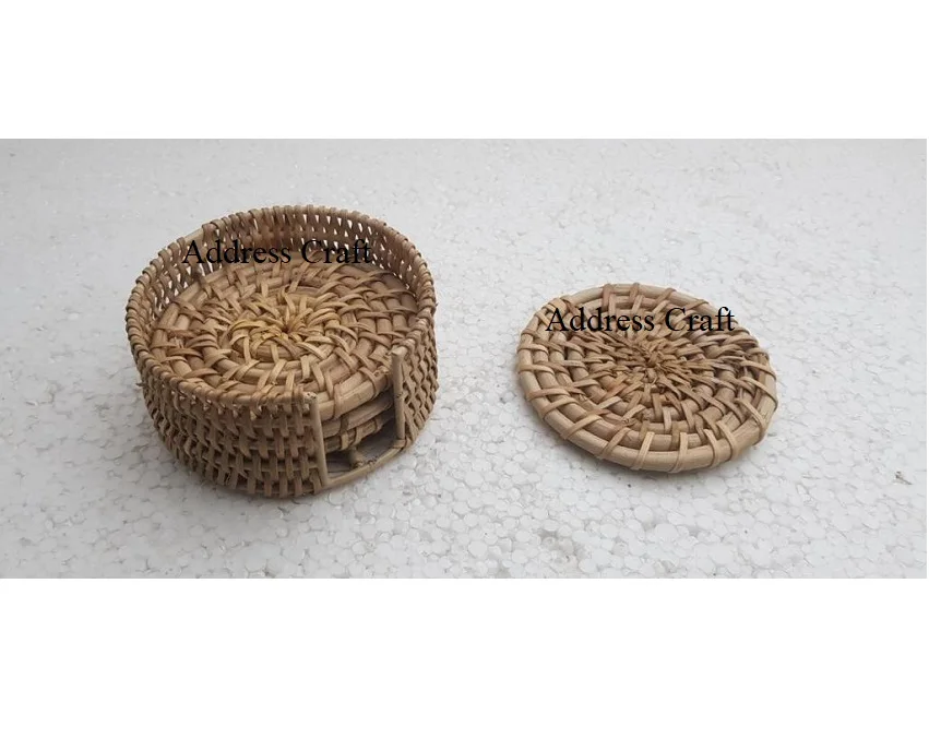 Elegant Style Best Price Hand Woven Rattan Tray Indian Handmade Wicker Serving Tray Round Shape Rattan Bamboo Tray At Best Price