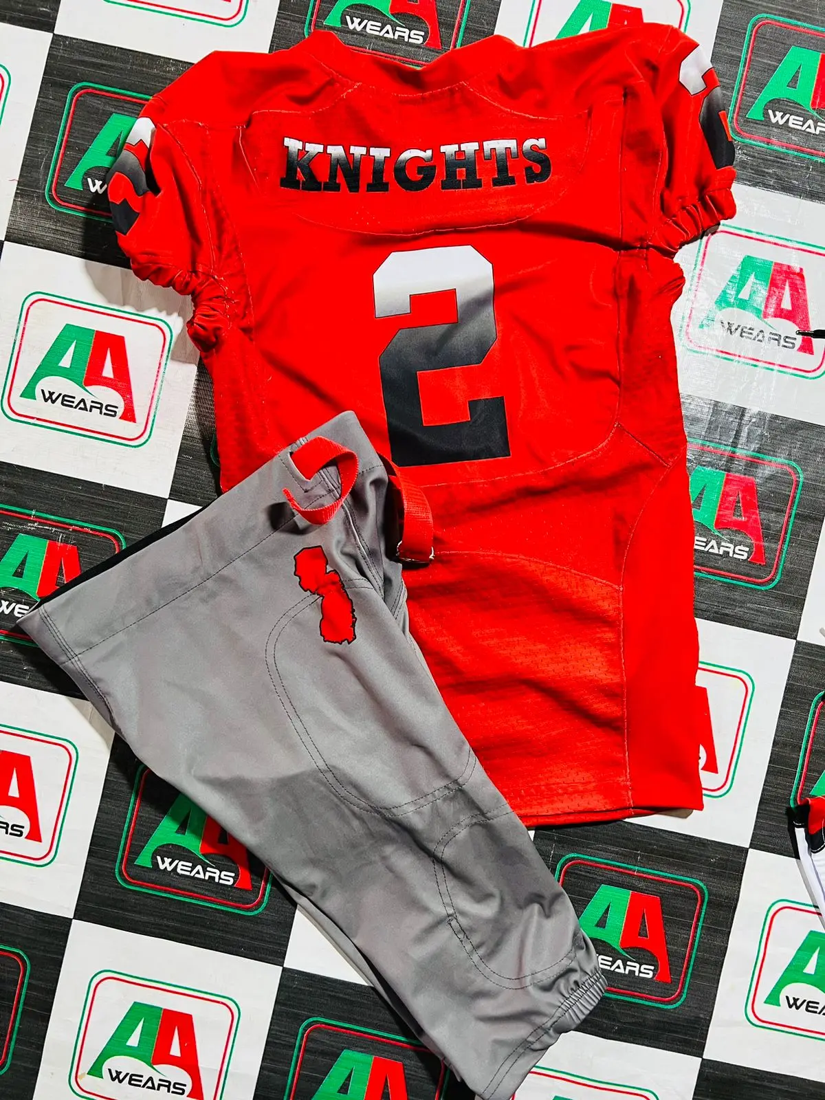 AA WEARS Pakistan American Football Uniforms Customize Sublimation  Breathable Jersey Helmet Visor Patch Socks  Shoulder pads