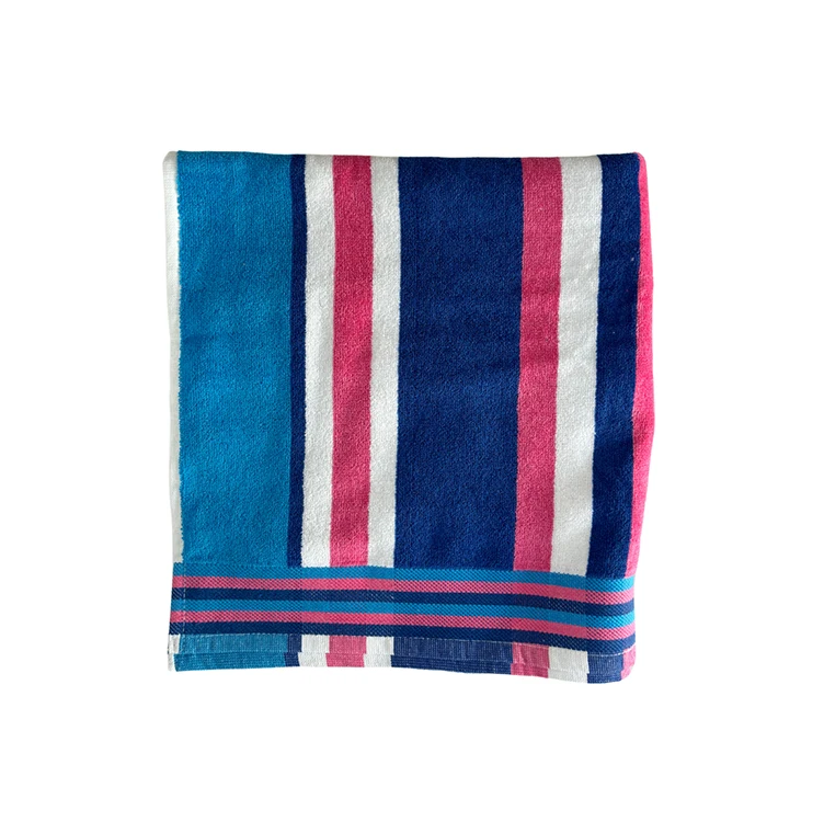 Top Listed Exporter of Superlative Quality Woven Stripes Velour Wash Finish Bath Towel Available for Global Vendors