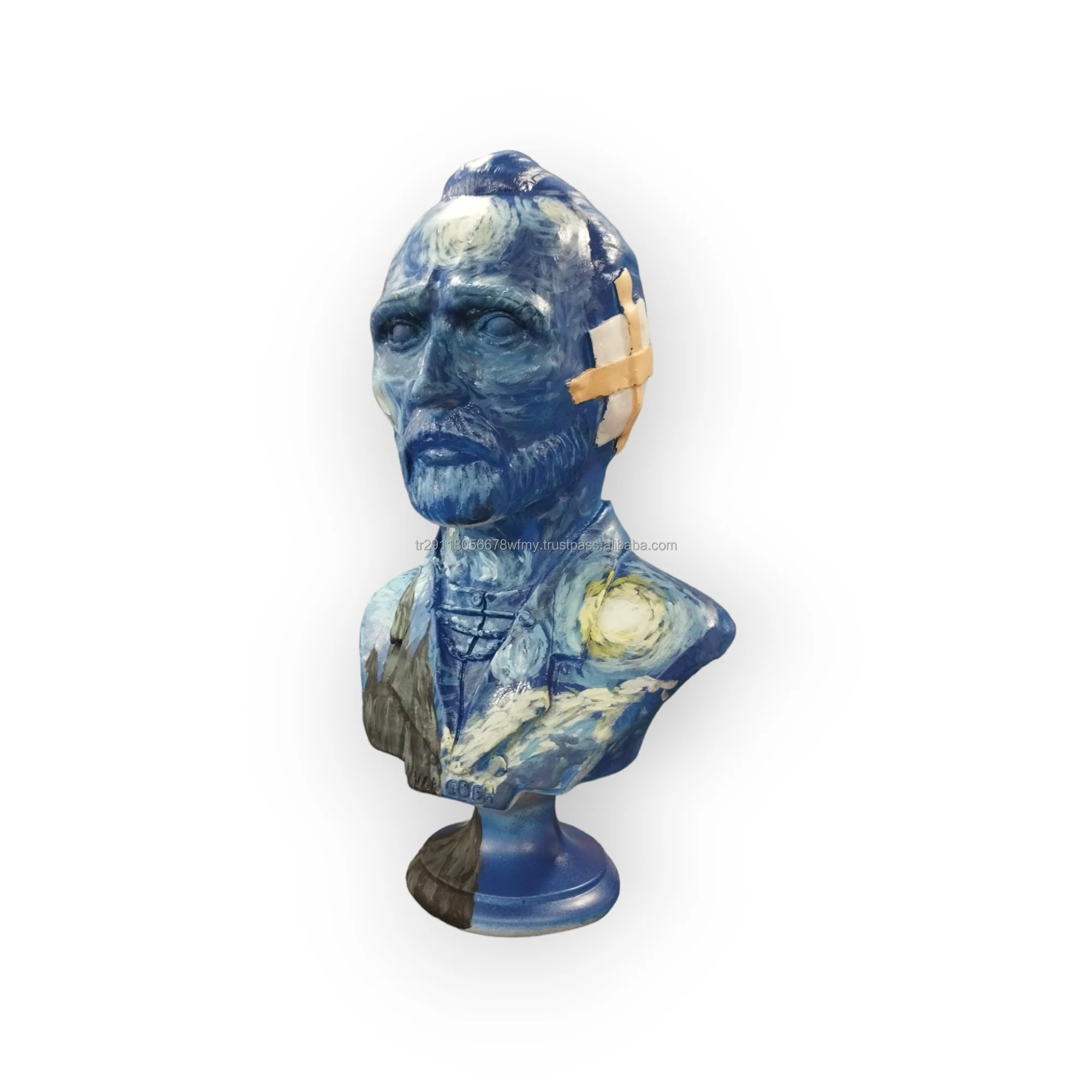 Van Gogh Bust Statue Resin Pop Art Sculpture For Modern Home Decoration Starry Night Accent Restaurant Interior or outdoor decor
