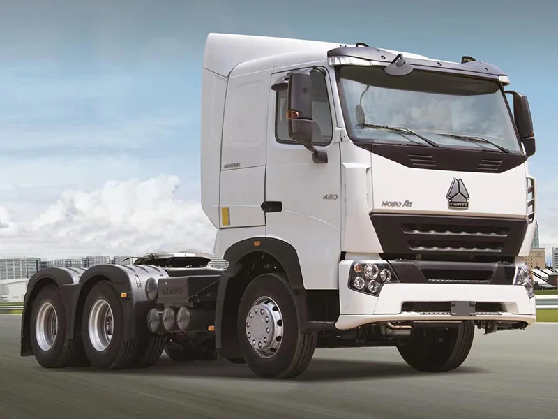 Sinotruk HOWO7 6X4 Tractor Truck Coal Loading Two Flatbed Semitrailer Container Trailer Container Dump Skeleton Truck