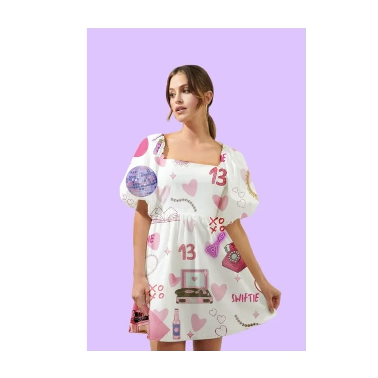 Buy Swiftie Printed Fabric Women Wear Fans Swiftie Attire Frock Girls And Women Wear Dress By Indian Exporters