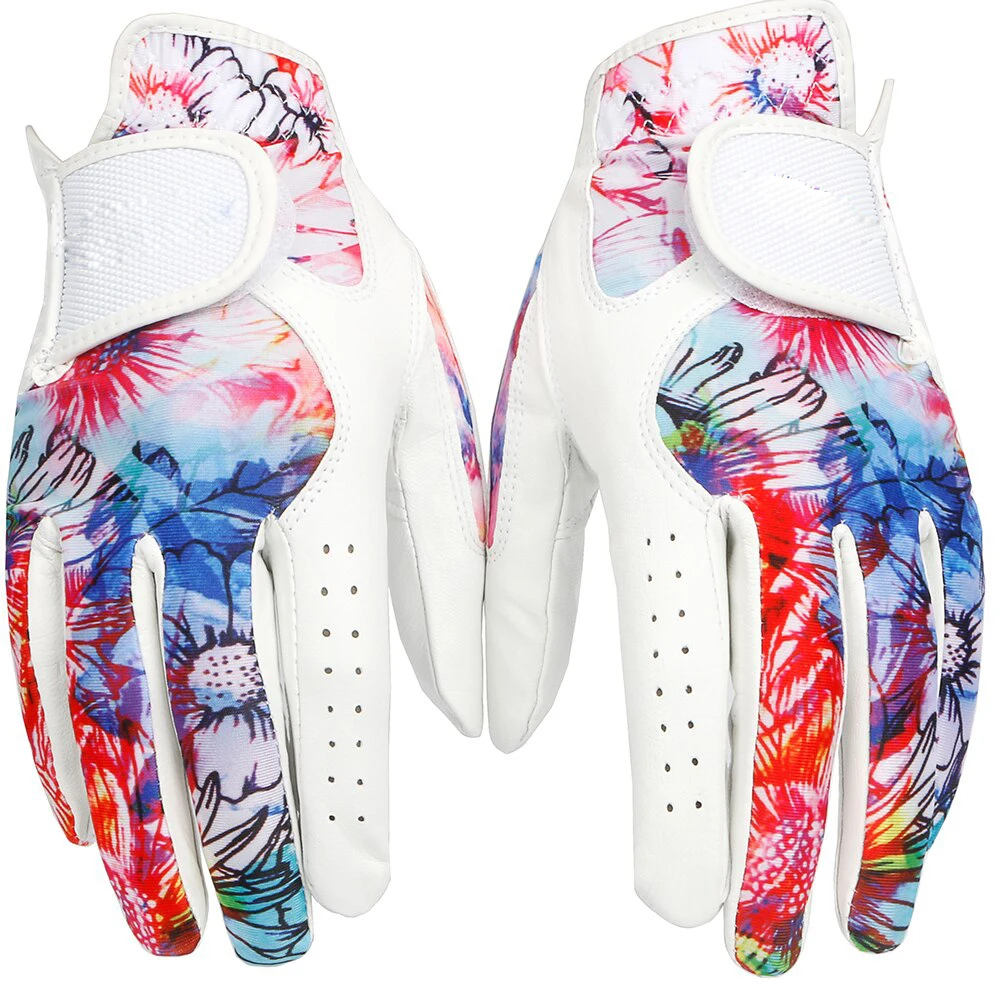 New Style Anti Slip Imported Sheepskin green Golf Gloves Custom Made Golf Gloves For Women