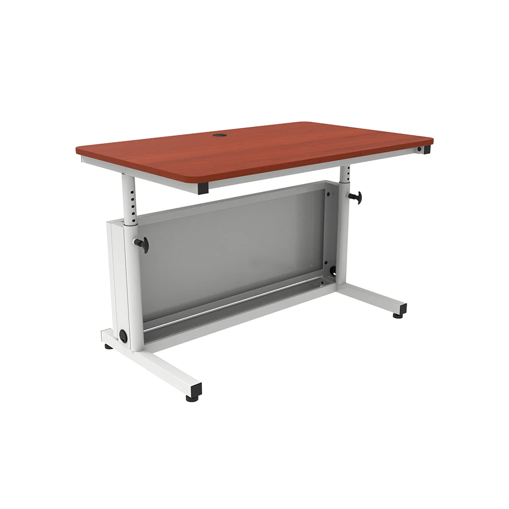 VersaDesk Deluxe Height Adjustable Computer Table Cherry Surface/ White Frame