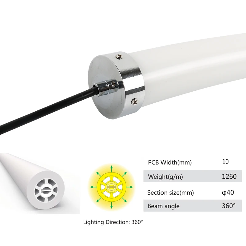 Светодиодные неоновые огни 5 в 12 В 24 Гибкая светодиодная неоновая лента диаметром 40 мм 360 градусов
