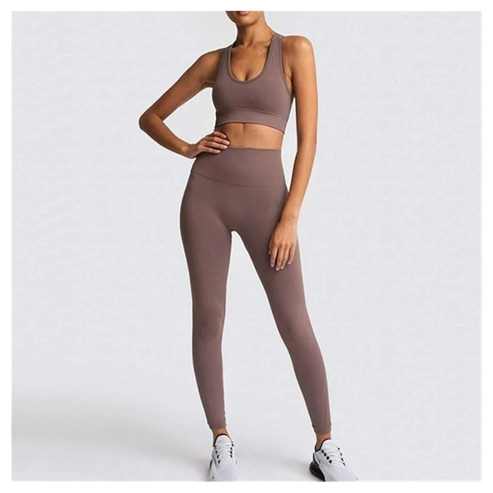 High-Waist Leggings Seamless Stretch Yoga Set, and Breathable Top Quick-Dry Yoga Pants with Tummy Control and Squat-Proof Fabric