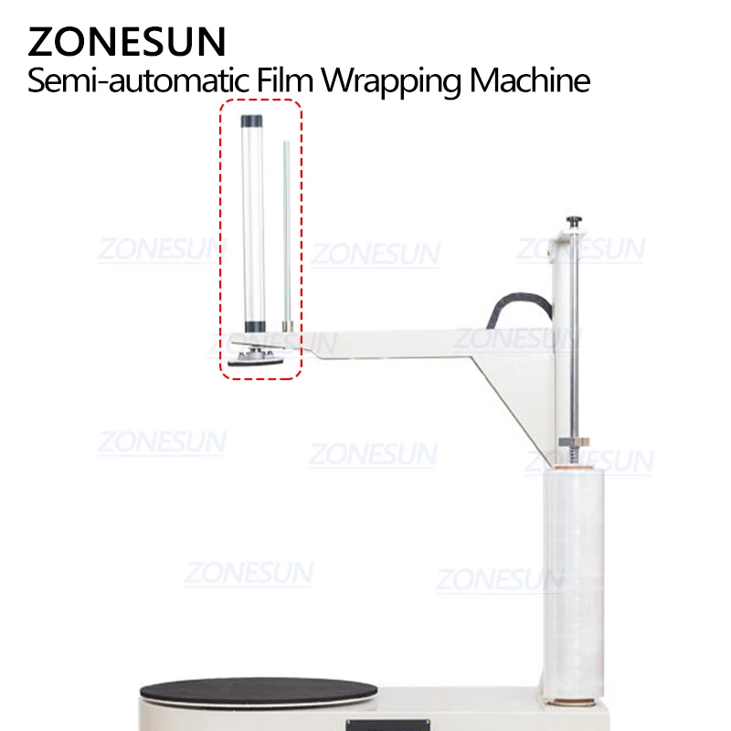 ZONESUN ZS-DBC800 Semi-automatic Carton Box Stretch Film Wrapping Machine Pallet Packaging Machine