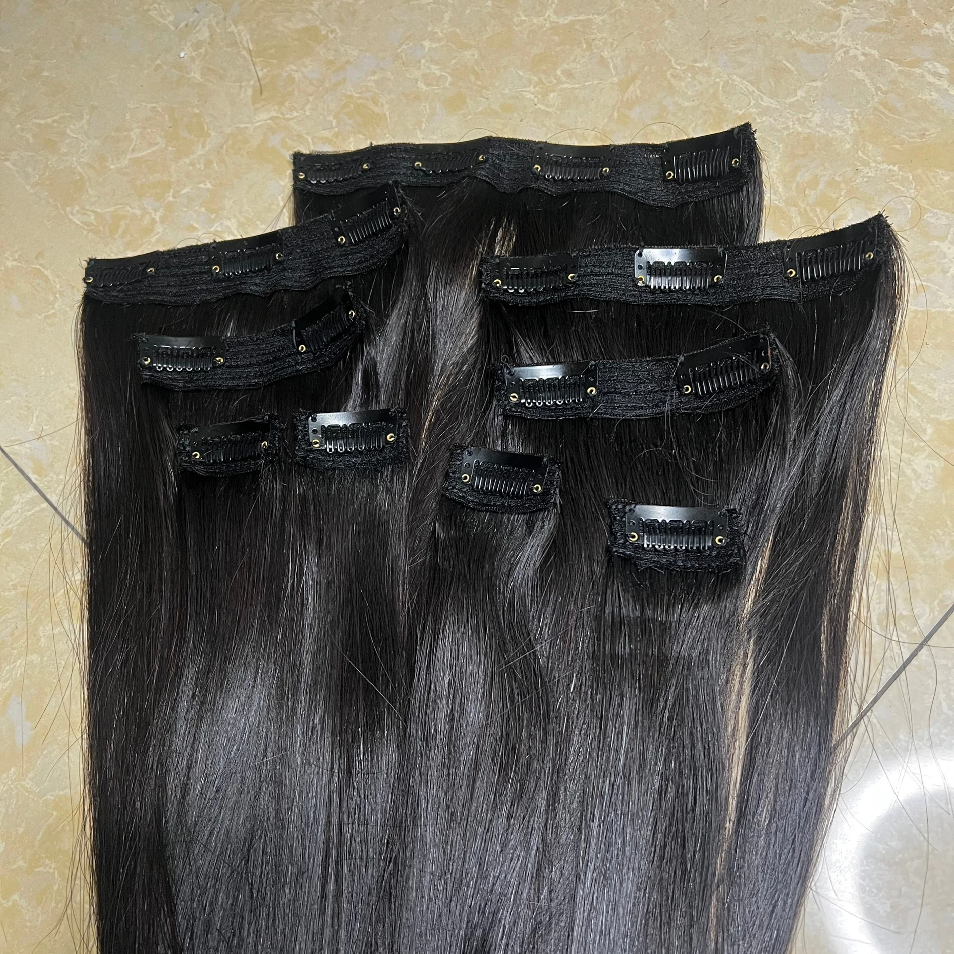 Прямые костные волосы с внутренними зажимами 100% вьетнамские естественная красота без спутывания