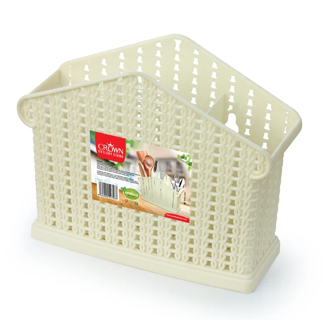 BPA Free Food Grade Plastic Cutlery Holder Knife Holder Fork Rack Chopsticks Spoon Rack Knitted Design Crown Cutlery