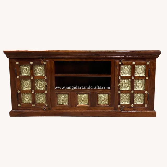 Farmhouse Design Living Room Furniture Home Decorative Wood TV Stand Classic Design Led TV Console Modern TV Cabinet Indian Hub