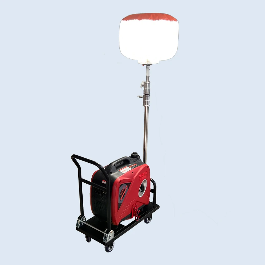 2024 Newest Telescopic Mast Manual Lift Tripod LED Balloon Lighting Tower For Construction & Rescue