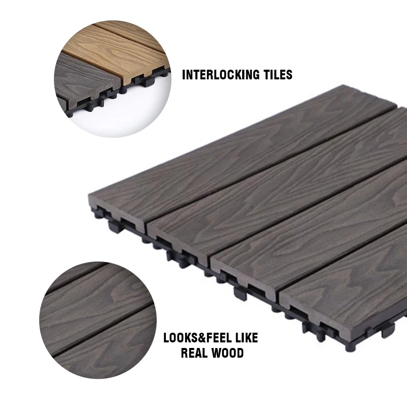 Eco Friendly Wpc Interlocking Floor Tiles DIY Popular Cheap Price Diy Wpc Deck Tiles Diy Decking