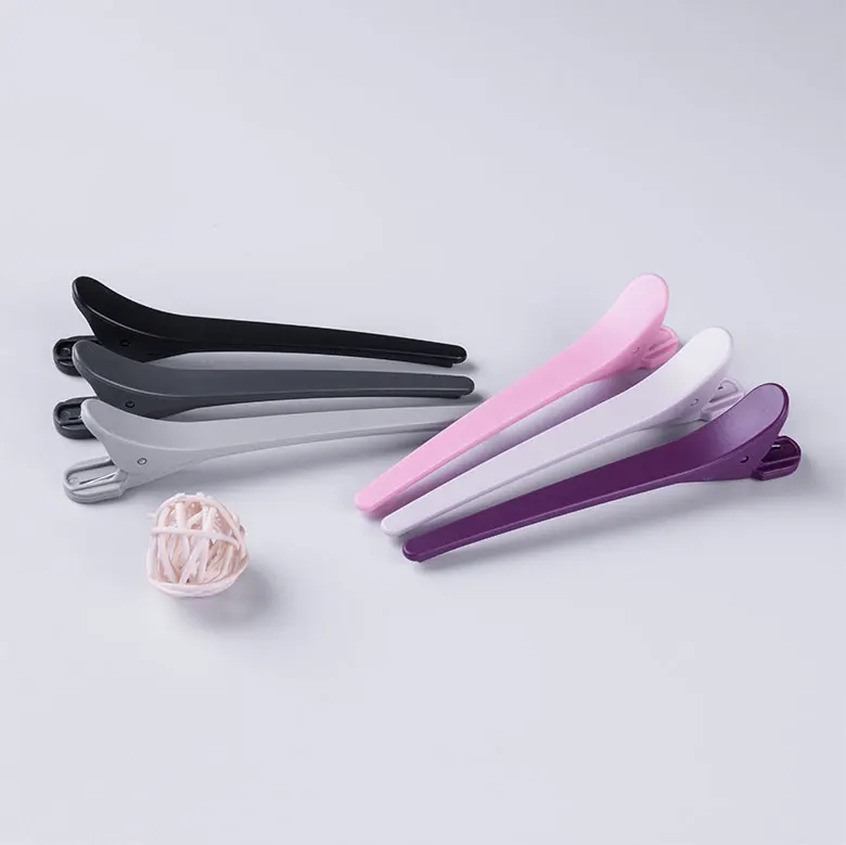 Customs Wholesale Plastic Spring Assorted Colors Salon Duckbill Hair Clip On Sale