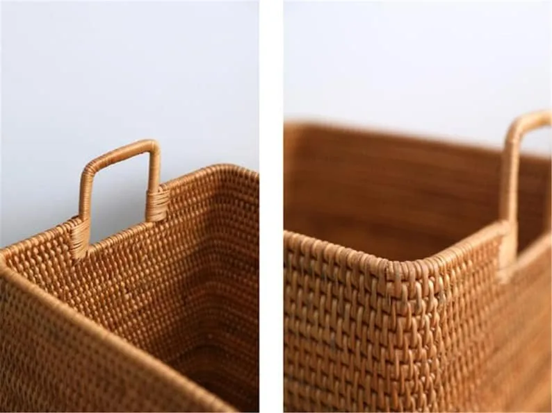 Basket Homme Design Multi Usage Wholesale Price Kid Laundry Custom Rattan Weave Square Storage Basket Made in Vietnam AGENAS