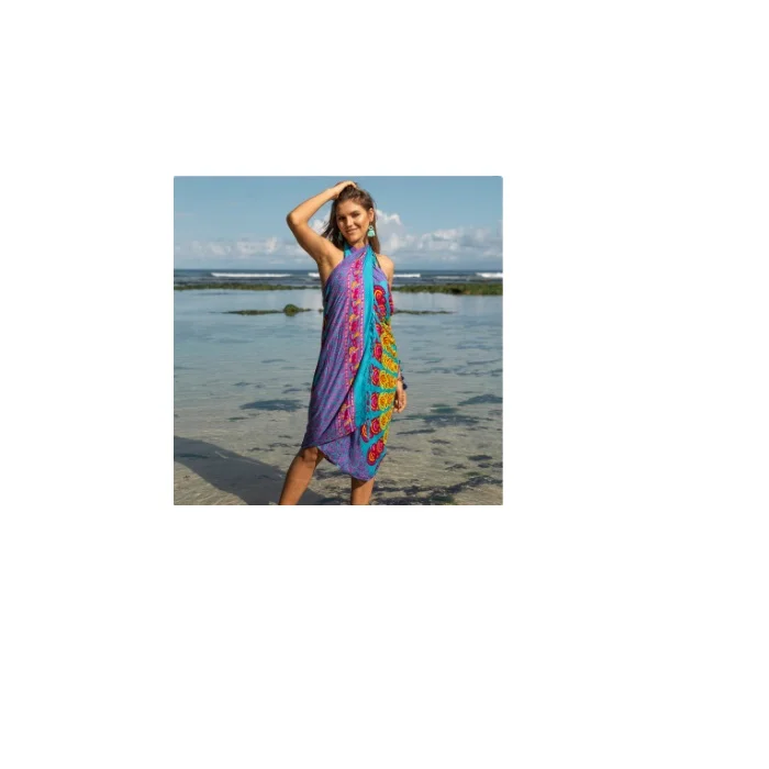 Colorful beach sarongs Multi Tie dye print sarong pareo scarf wrap full size cotton beach co
