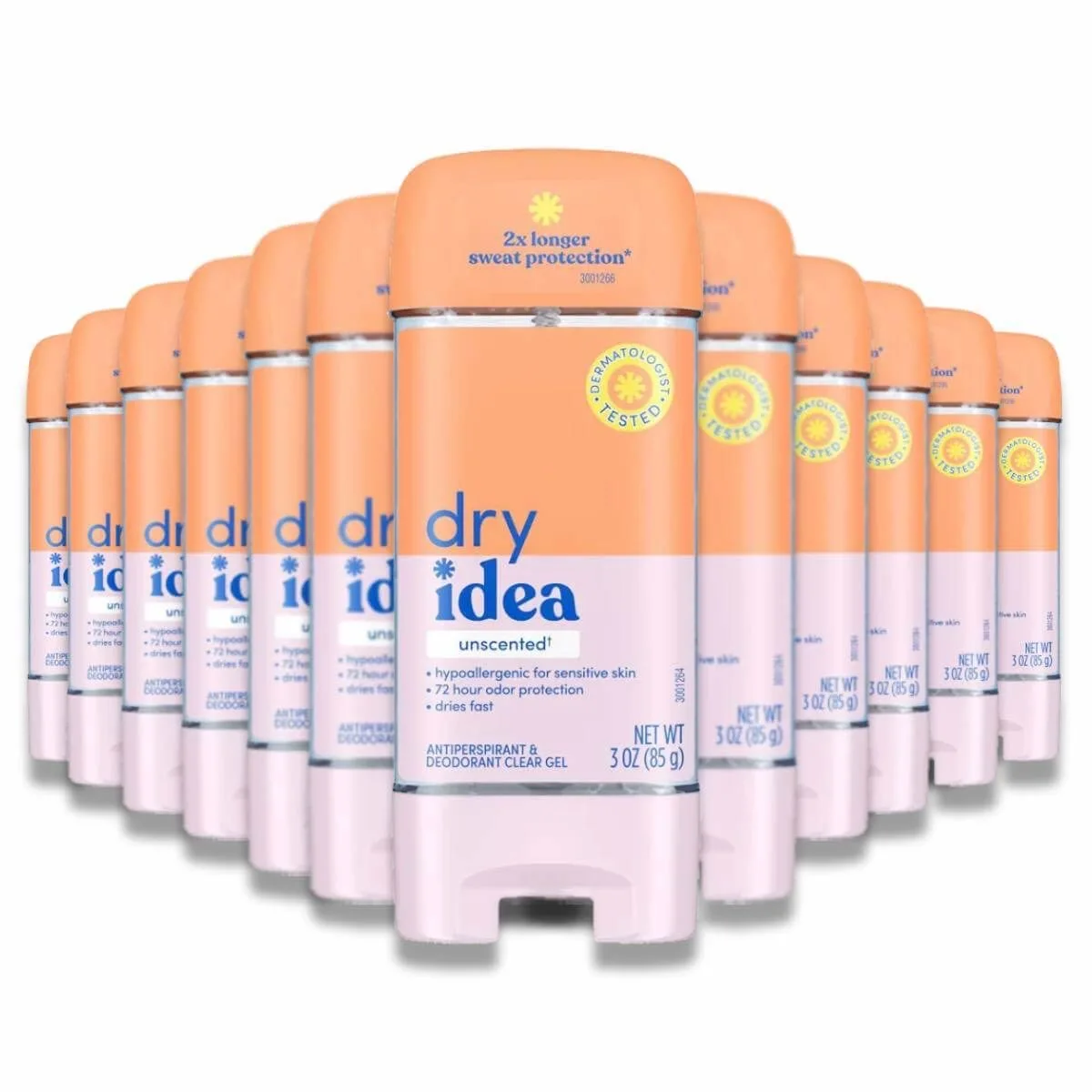 100% Nonirritant Dry Idea 24Hour Protection AntiPerspirant & Deodorant,Unisex Unscented HypoAllergenic (PACK OF 3) Factory Price