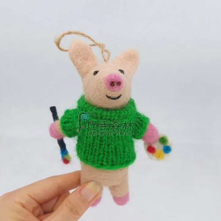 Clean and Eco-Friendly Wool Felt Pendant Animal Doll Keychain Lanyard Plush Bag Hanging Doll Clean Eco-Friendly Plush Toys