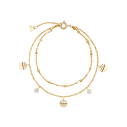 Custom destiny bracelet 18k solid yellow gold bracelet women high quality jewelry manufacturer HTJ brand LPTB255