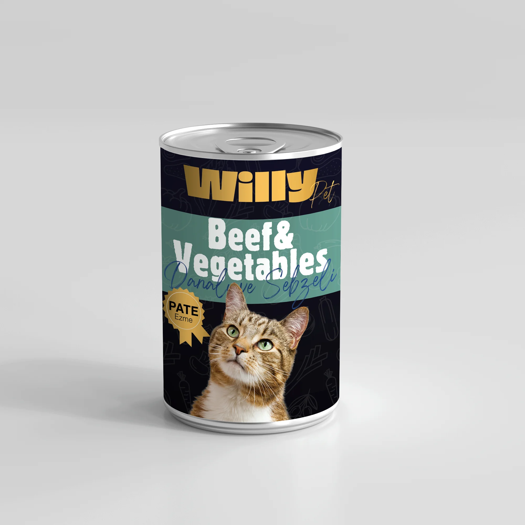 WILLYPET CANNED WET CAT FOOD WITH BEEF AND WEGETABLES