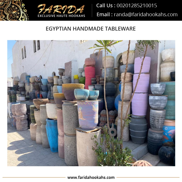 Wholesale Hot Selling Bohemian Style Dinnerware Egyptian Handmade and Hand Painted Ceramic Tableware Plates /Bowls/Dishes/ Cups