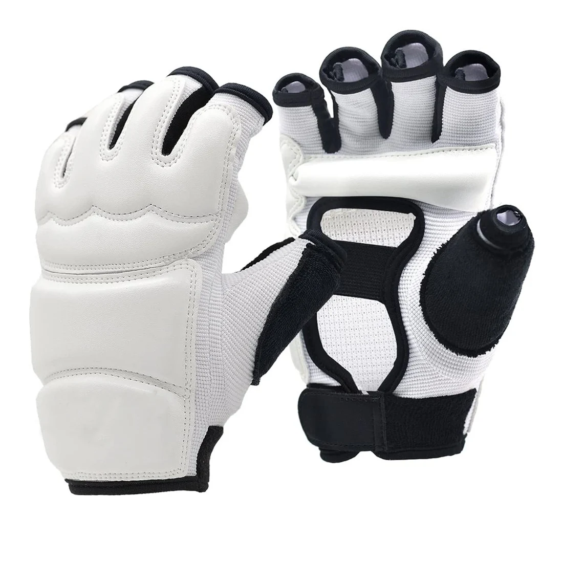 Best Price MMA Boxing Gloves Genuine Leather Fingerless Boxing Support Gloves Taekwondo Thai Karate Sparring Gloves