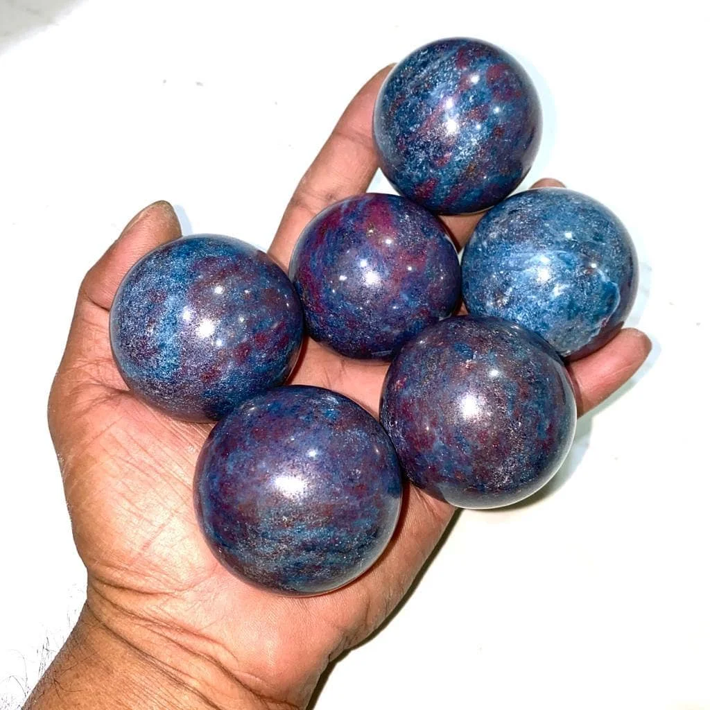 Beautiful Polished Ruby Kyanite Sphere 40-55mm round Crystal for Home Decorations Wholesale Ruby Kyanite Buy Bulk Sphere