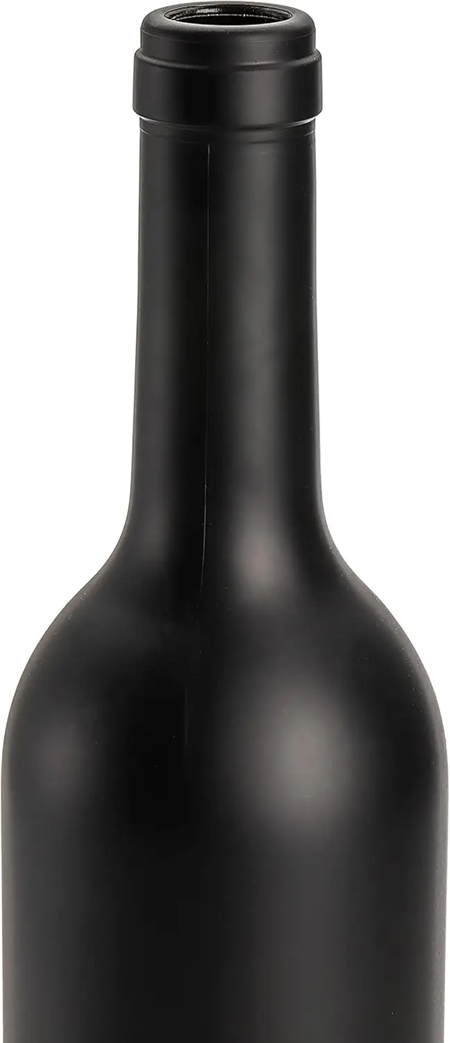 Empty Wine Bottle - 750ml Black Matte Coated Glass Wine Bottle with Cork Bordeaux Bottle