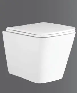 Made in India  Wall mounted Toilet rimless cheap price European design square shape sanitary ware toilet seat cover bathroom