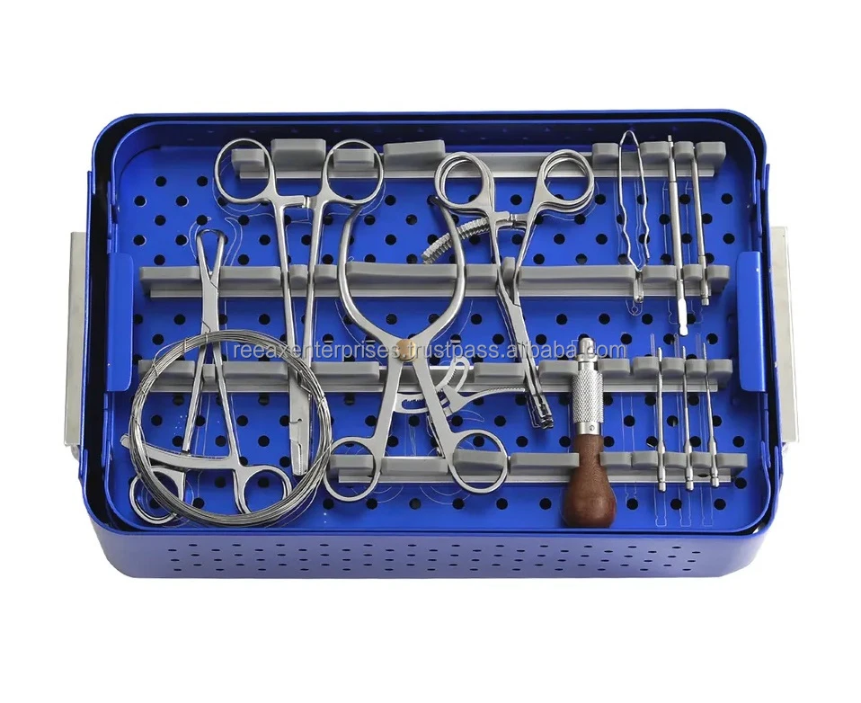 Small Fragment Orthopedic Trauma Instrument Set Surgical Tools in Steel Mol-Safe Medical Trauma Kit