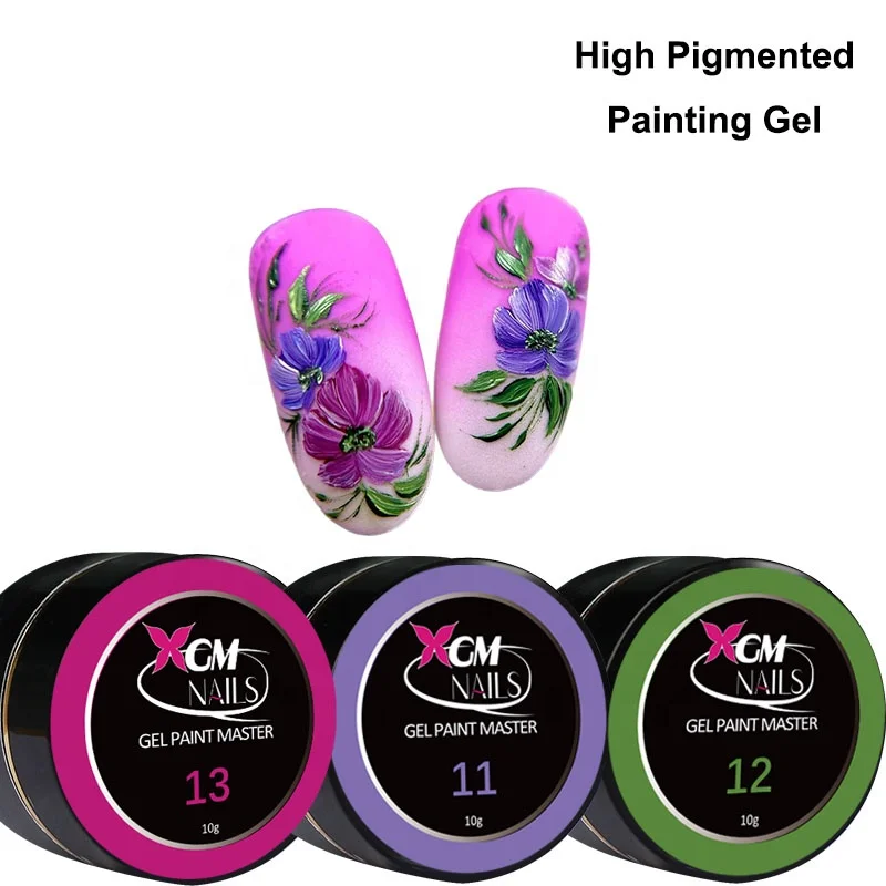 XGM NAILS Hot Selling 60colors Nail DIY Painting Gel Polish Solid Nail Art Gel Paint Kit