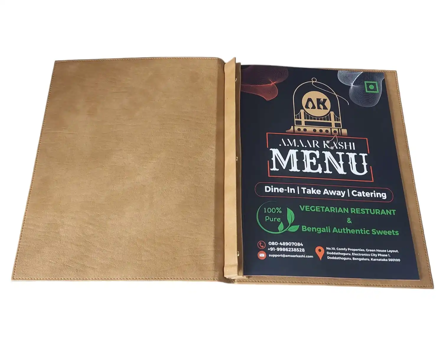 Menu cover with plastic inserts Loose-Leaf Folder Menu Book Cover for Restaurants Hotel & Hospitality products