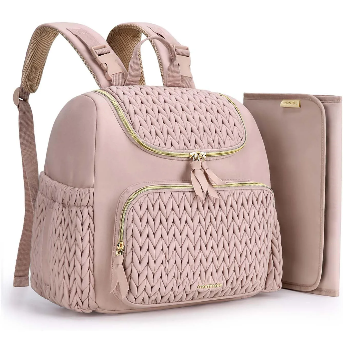 OEM Fashionable Custom Small Portable Nylon Travel Baby Nappy Bag Mommy Diaper Backpack With Changing Mat