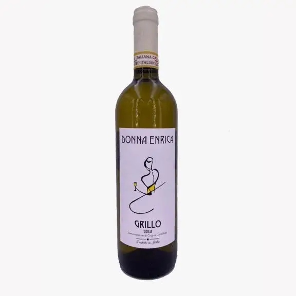 High Quality Italian White Wine from Sicily GRILLO DOC for dinner and aperitif in bottle 0,75 l