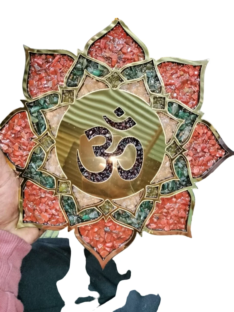 Crystal Gemstone  Ganesh Ji   Blessings  Home Wood Hanging Semi Precious Stones House  Ganesh ji  Pendulums Wall Car Hanging