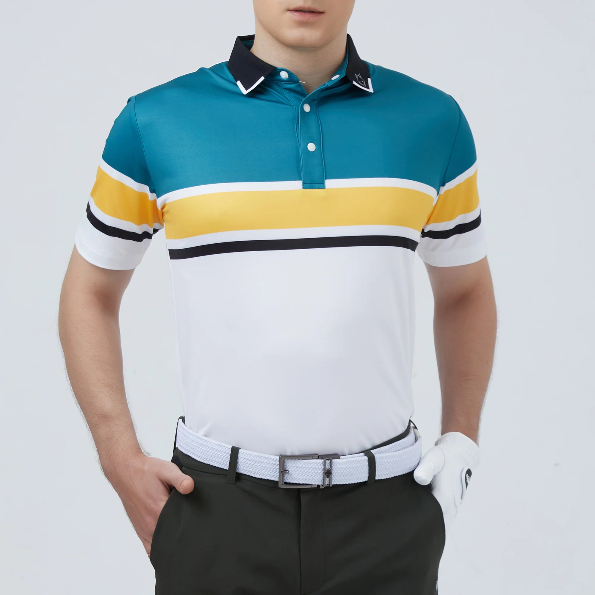 Wholesale Sublimation Printed Golf Polo Shirts: Premium Polyester Spandex Blend with Blade Collar Design