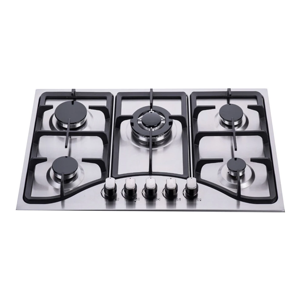 Professional Manufacturer Tempered Glass Stainless Steel 5 Burner Hob Gas Stove