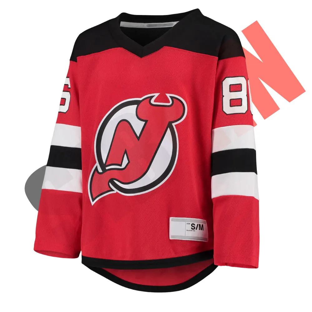 Wholesale Custom Design Collar Premium Professional New Jersey Devils Breathable Polyester Mesh V neck Hockey Leagues Jerseys