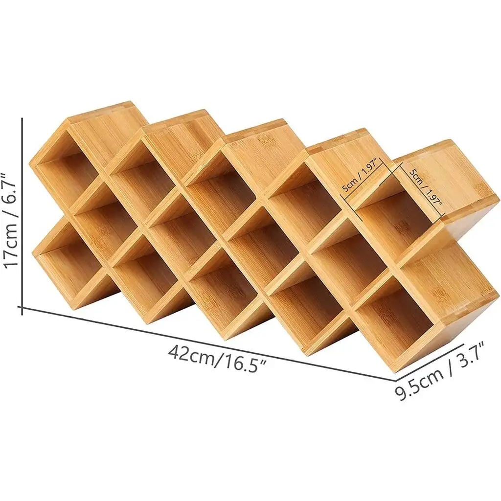 Bamboo Spice Rack Eco friendly Seasoning Jars Holder 14 Bottles Free Standing Countertop Storage Organizer Shelf for Kitchen