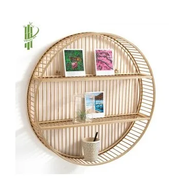 Home decor Book shelf rack rattan bamboo wall shelves decorations for home verified suppliers factory in Vietnam