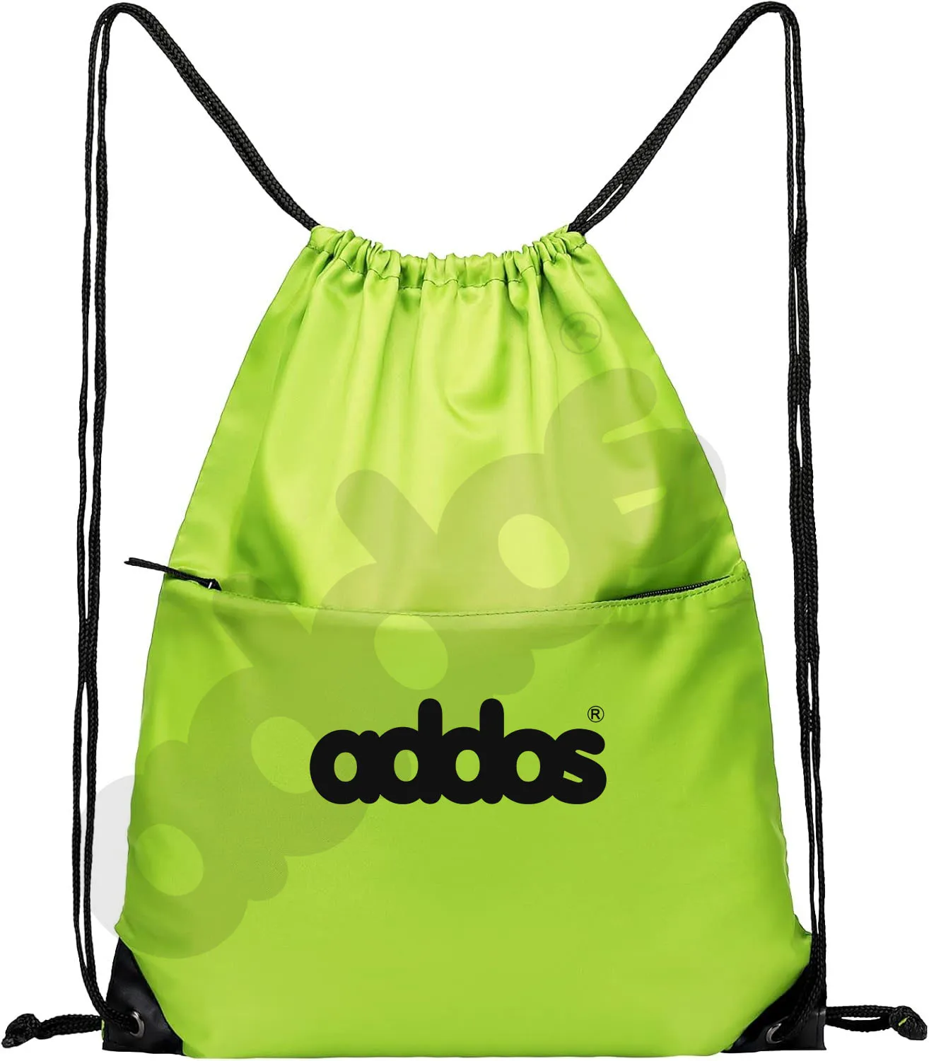 Drawstring Backpack Sports Water Resistant String Bag Sport Gym Sack pack for Women Men Large with Zipper Apple Green